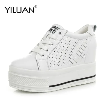 Yiluan Brand leather white Sneakers Increase 9cm women casual shoes woman shallow mesh shoes woman Breathable Wild single shoes
Yiluan Brand leather white Sneakers Increase 9cm women casual shoes woman shallow mesh shoes woman Breathable Wild single shoes