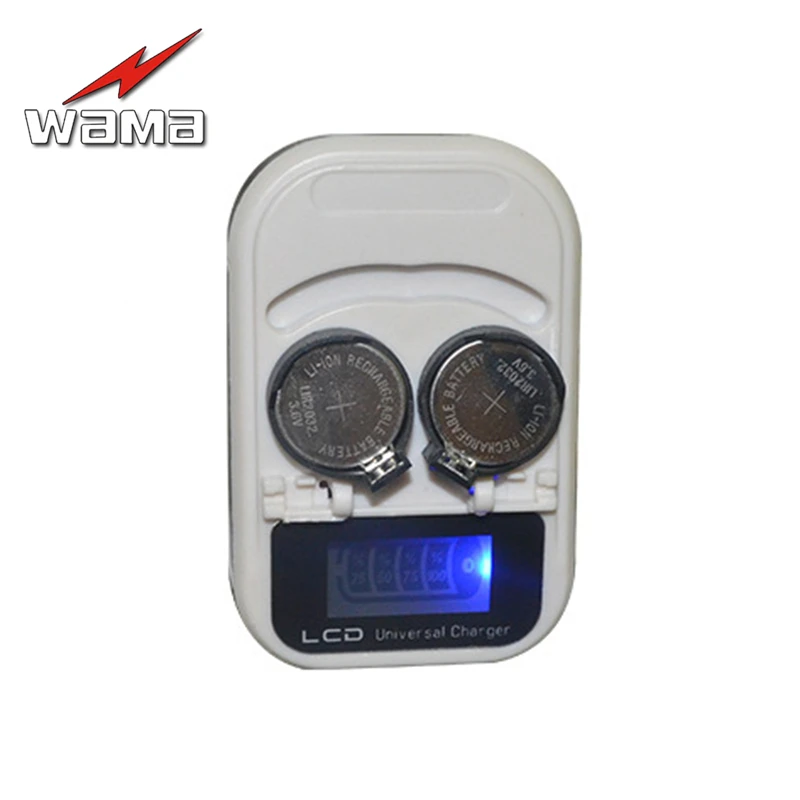 Wama 2-Slot LIR2032 LIR2025 LIR2016 3.6V Rechargeable Lithium Button Cell Coin Battery Charger LCD Indicator intelligent US Plug
Wama 2-Slot LIR2032 LIR2025 LIR2016 3.6V Rechargeable Lithium Button Cell Coin Battery Charger LCD Indicator intelligent US Plug