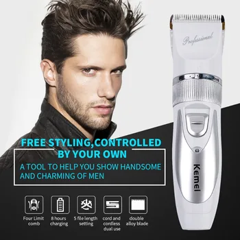 kemei Professional Ceramic Titanium Blade Electric Hair Clipper Trimmer Barber Cutter Soundless Haircut Cutting Machine For Men
kemei Professional Ceramic Titanium Blade Electric Hair Clipper Trimmer Barber Cutter Soundless Haircut Cutting Machine For Men