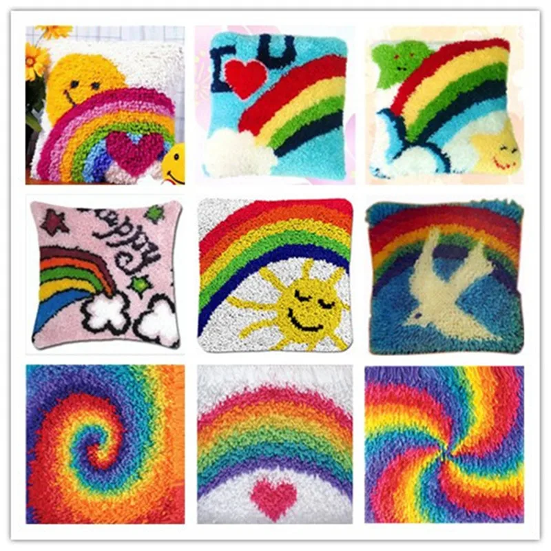 Cushion Latch Hook Kit Pillow Mat DIY Craft Rainbow 42CM by 42CM Cross Stitch Needlework Crocheting Cushion Embroidery
Cushion Latch Hook Kit Pillow Mat DIY Craft Rainbow 42CM by 42CM Cross Stitch Needlework Crocheting Cushion Embroidery
