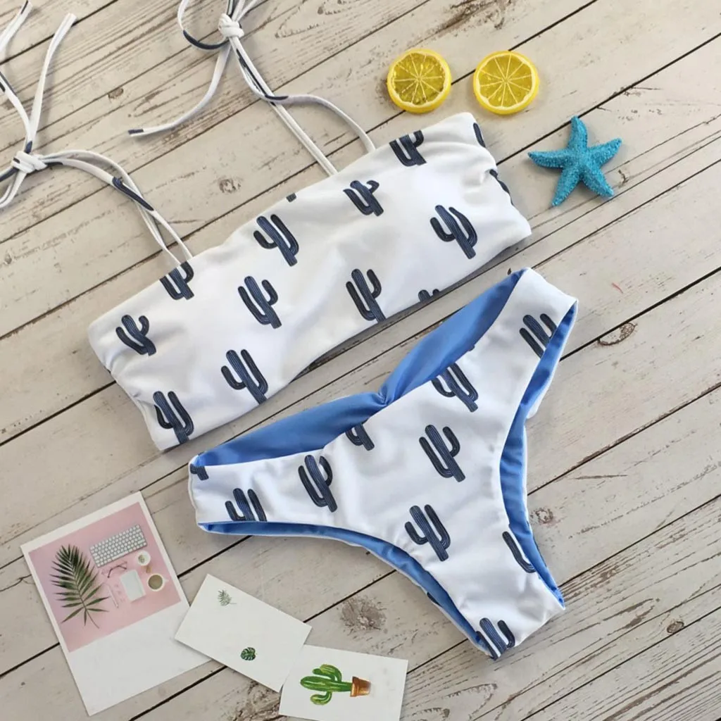 Women's Swimming Suit 2019 Sexy Bikini Swimsuit Swimwear Women Cactus Print Bikini Set Swimming Two Piece Swimsuits Beach Suit
Women's Swimming Suit 2019 Sexy Bikini Swimsuit Swimwear Women Cactus Print Bikini Set Swimming Two Piece Swimsuits Beach Suit