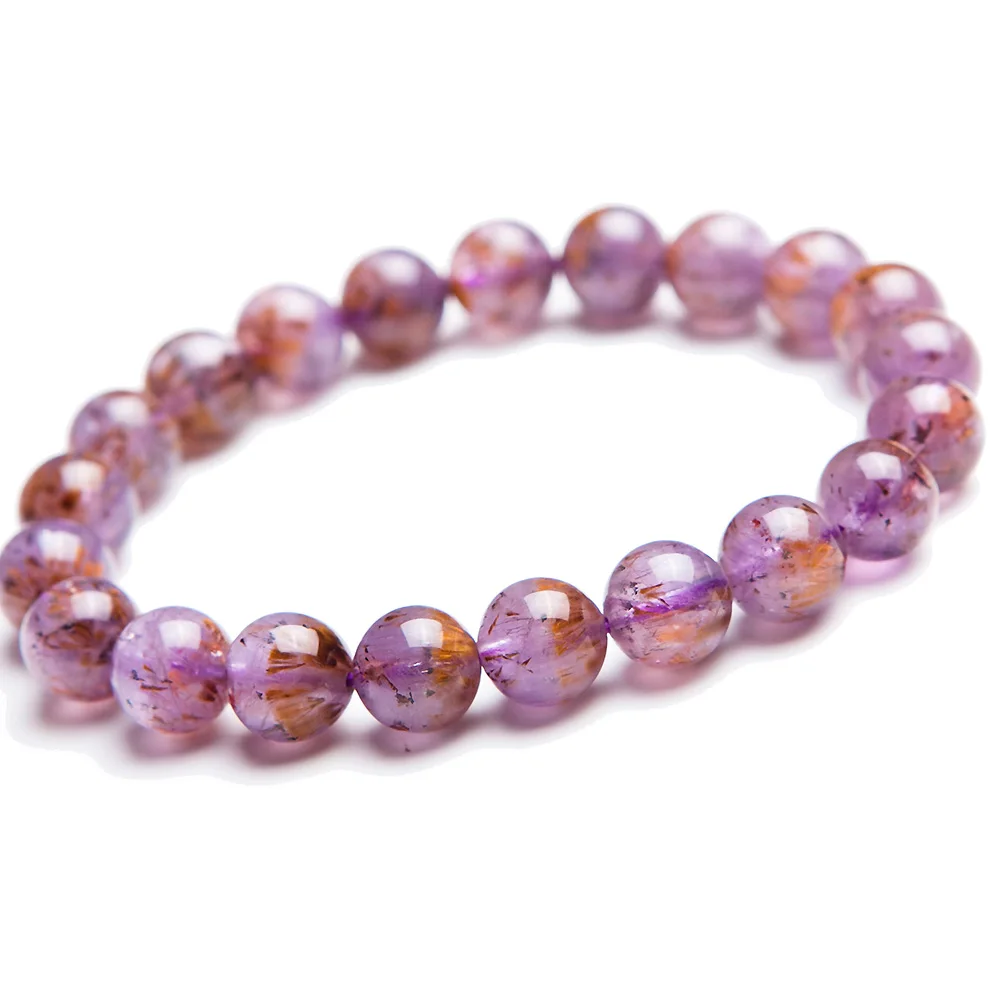 9mm Genuine Natural Cacoxenite Purple Rutilated Quartz Bracelets Women Men Stretch Crystal Round Beads Bracelet AAAA
9mm Genuine Natural Cacoxenite Purple Rutilated Quartz Bracelets Women Men Stretch Crystal Round Beads Bracelet AAAA
