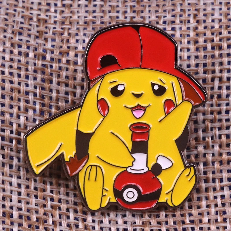 Pikachu smoking bong enamel pin cute cartoon brooch Pokemon pop-culture badges anime jewelry creative backpack hat acc kids gift
Pikachu smoking bong enamel pin cute cartoon brooch Pokemon pop-culture badges anime jewelry creative backpack hat acc kids gift