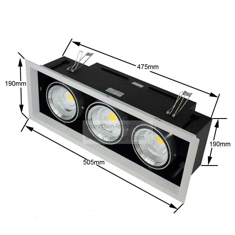 Dimmable AR80 3*15W LED Bean Pot Light 45W COB LED Grille Lamp High light LED Bean Gallbladder Lamp Warranty 3 Years
Dimmable AR80 3*15W LED Bean Pot Light 45W COB LED Grille Lamp High light LED Bean Gallbladder Lamp Warranty 3 Years