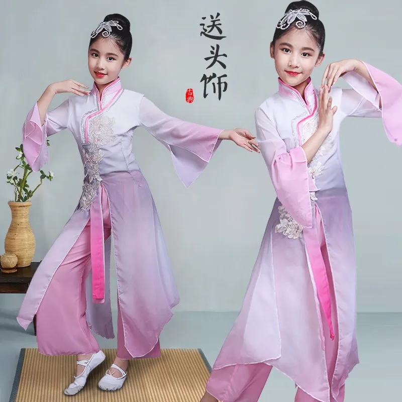 Children's classical Chinese style Hanfu dance costumes ancient dance girls pink fan dance clothes national Yangko clothing
Children's classical Chinese style Hanfu dance costumes ancient dance girls pink fan dance clothes national Yangko clothing