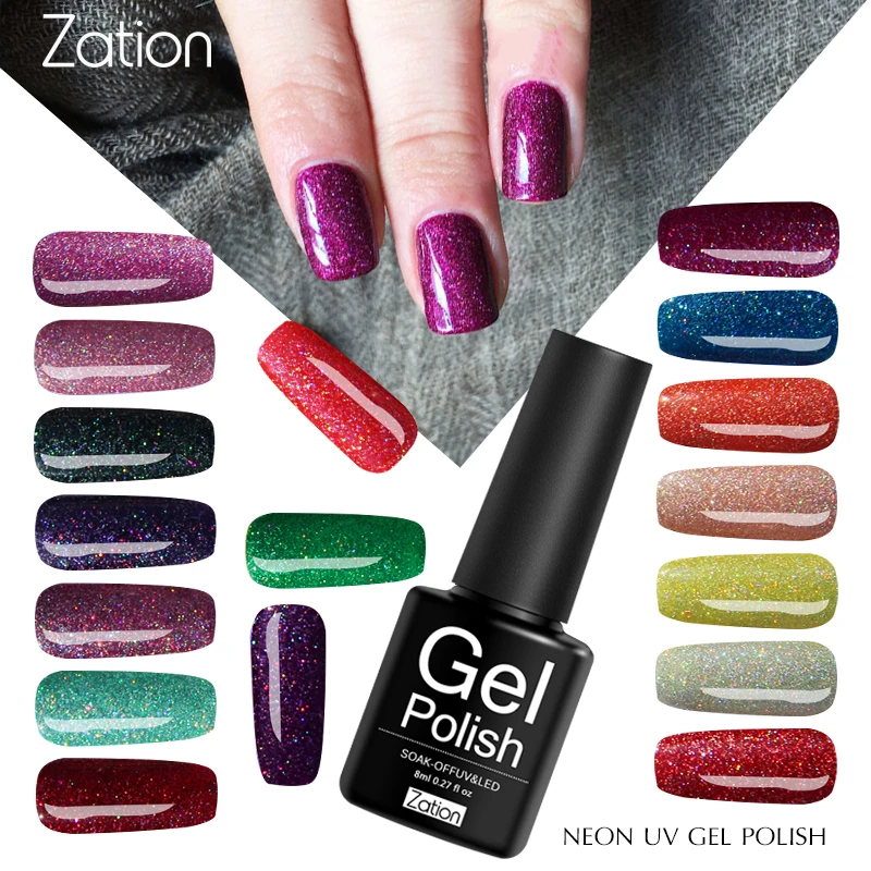 Zation UV Nail Gel Polish 8ML Neon Nail Art Varnish Semi Permanent UV Led Glue Rainbow Nail Gel Polish Glitter Neon Set of Nails
Zation UV Nail Gel Polish 8ML Neon Nail Art Varnish Semi Permanent UV Led Glue Rainbow Nail Gel Polish Glitter Neon Set of Nails