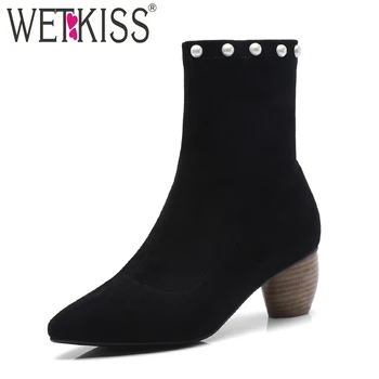 WETKISS 2018 New Autumn Wood High Heels Women Boots Stretch Boot Fashion Fur Suede Pearl Shoes Lady Pointed Toe Zipper Footwear
WETKISS 2018 New Autumn Wood High Heels Women Boots Stretch Boot Fashion Fur Suede Pearl Shoes Lady Pointed Toe Zipper Footwear