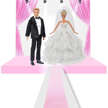 Besegad 5Layers Long White Lace Embroidery Wedding Dresses Veil 1Set Bridegroom Suit Ken Formal Business Clothes for Barbie Toy
Besegad 5Layers Long White Lace Embroidery Wedding Dresses Veil 1Set Bridegroom Suit Ken Formal Business Clothes for Barbie Toy
