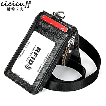 Badge Holder Genuine Leather Office Id Card Chest Hanging Lanyard Mini Purses RFID Blocking Credit Card Holders Pass Case Work
Badge Holder Genuine Leather Office Id Card Chest Hanging Lanyard Mini Purses RFID Blocking Credit Card Holders Pass Case Work