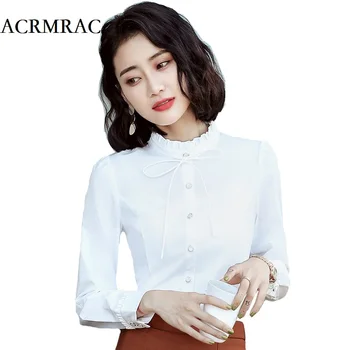 ACRMRAC Women shirt Slim Autumn And Winter Solid color Long sleeve Lotus leaf collar Solid color OL Formal Business Shirts Women
ACRMRAC Women shirt Slim Autumn And Winter Solid color Long sleeve Lotus leaf collar Solid color OL Formal Business Shirts Women