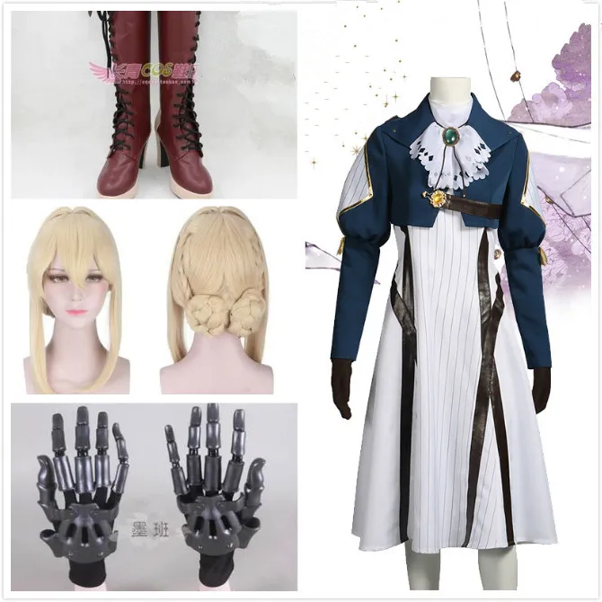Japanese Anime Violet Evergarden Cosplay Costume Lovely Full Set Costumes Headwear Blonde Hair Red Ribbon For Adult Woman
Japanese Anime Violet Evergarden Cosplay Costume Lovely Full Set Costumes Headwear Blonde Hair Red Ribbon For Adult Woman