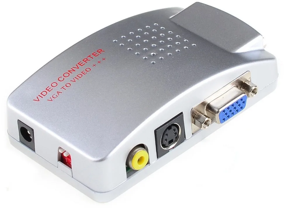 Новый VGA к видео ПК ноутбук композитный AV s-видео RCA ТВ конвертер адаптер