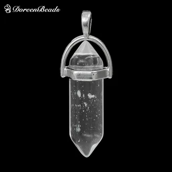 White Created Quartz Rock Crystal Chakra Pendants Pencil dull silver color Clear 4.1x1.4cm(1 5/8" x 4/8") - 3.7x1.3cm
White Created Quartz Rock Crystal Chakra Pendants Pencil dull silver color Clear 4.1x1.4cm(1 5/8" x 4/8") - 3.7x1.3cm