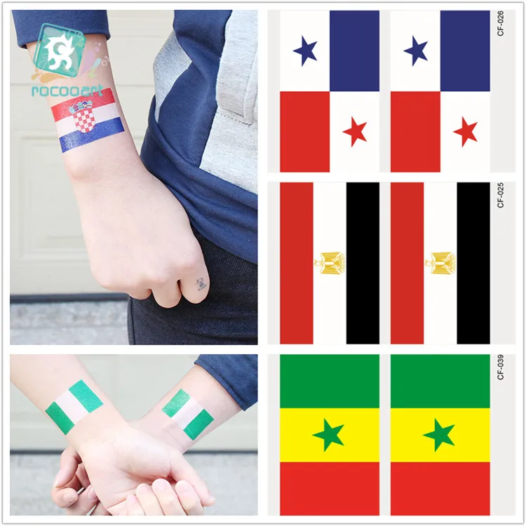 Country Flag Tattoo Stickers Water Transfer Temporary Body Art Tattoo Of Nigeria, Egypt, Panama, Serbia, Senegal National Flag
Country Flag Tattoo Stickers Water Transfer Temporary Body Art Tattoo Of Nigeria, Egypt, Panama, Serbia, Senegal National Flag
