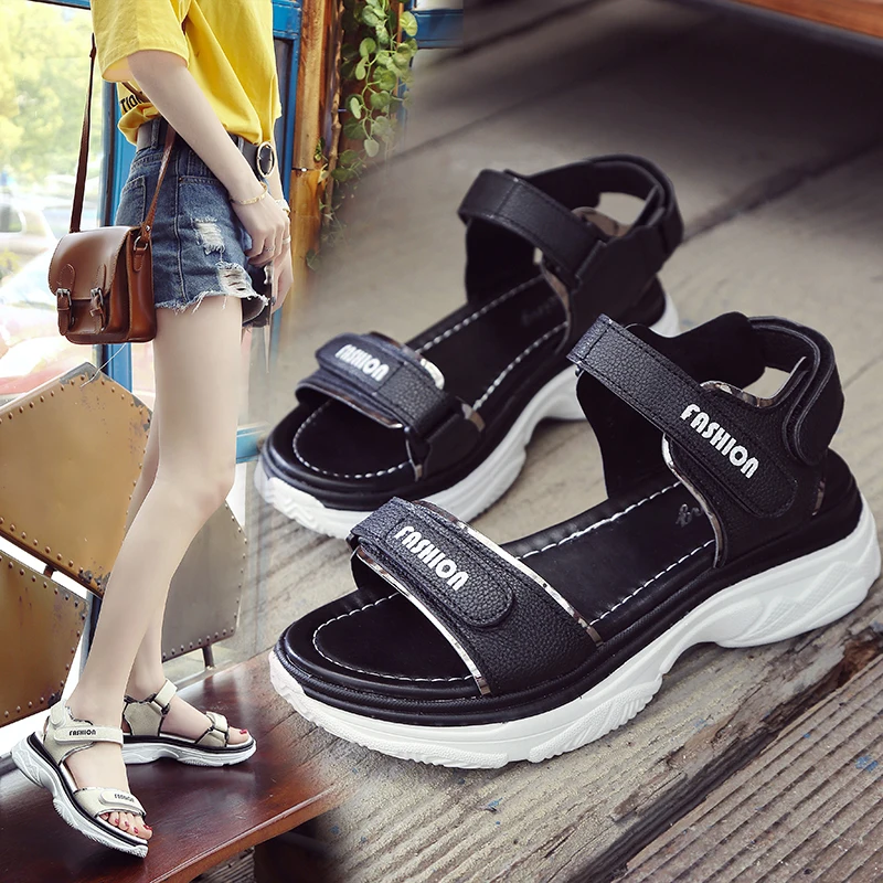 COSIDRAM Women's Sandals 2019 Summer Shoes Fashion PU Flat With Platform Sandals For Female Black Beige White 3 Colour SNE-259
COSIDRAM Women's Sandals 2019 Summer Shoes Fashion PU Flat With Platform Sandals For Female Black Beige White 3 Colour SNE-259
