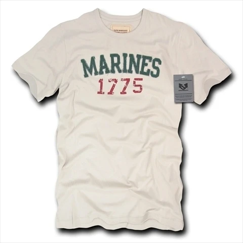 Rapid Dominance R51-MAR-SND-03 Long Beach Applique Military T-Shirts Marines Sand Large (1)