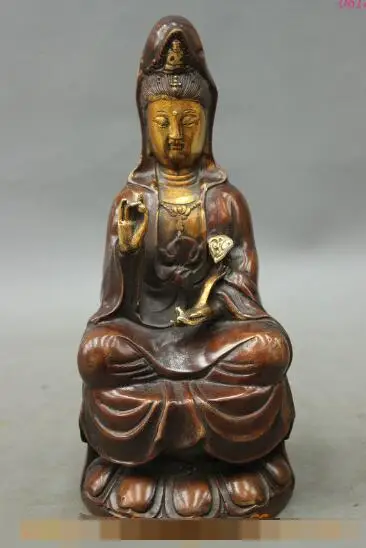S00941 9" Chinese Bronze Gilt Buddhism GuanYin Kwan-yin Goddess Buddha Hold RuYi Statue (B0328)
S00941 9" Chinese Bronze Gilt Buddhism GuanYin Kwan-yin Goddess Buddha Hold RuYi Statue (B0328)