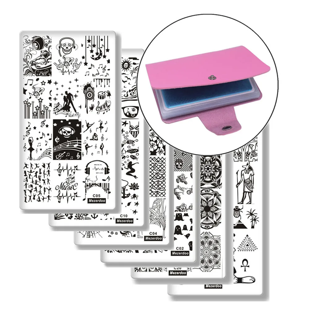 6Pcs Stamping Tool Set Music ROCK Note Skull Series Stamping Plates and 1Pcs 20-Slots Nail Art Template Holder Organizer Bag
6Pcs Stamping Tool Set Music ROCK Note Skull Series Stamping Plates and 1Pcs 20-Slots Nail Art Template Holder Organizer Bag