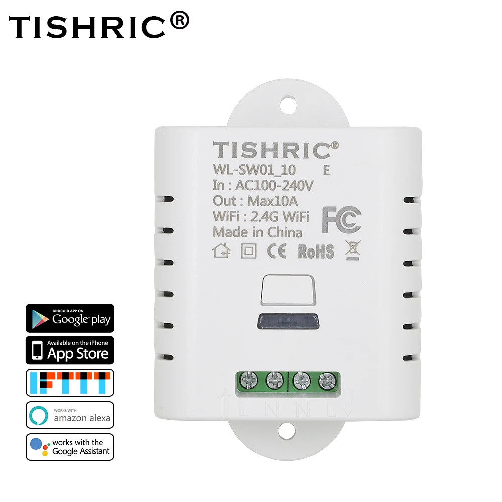 TISHRIC Basic Wifi Switch For Smart Home Automation Relay Module 10A/16A 220V Remote Controller with Google Home Alexa
TISHRIC Basic Wifi Switch For Smart Home Automation Relay Module 10A/16A 220V Remote Controller with Google Home Alexa