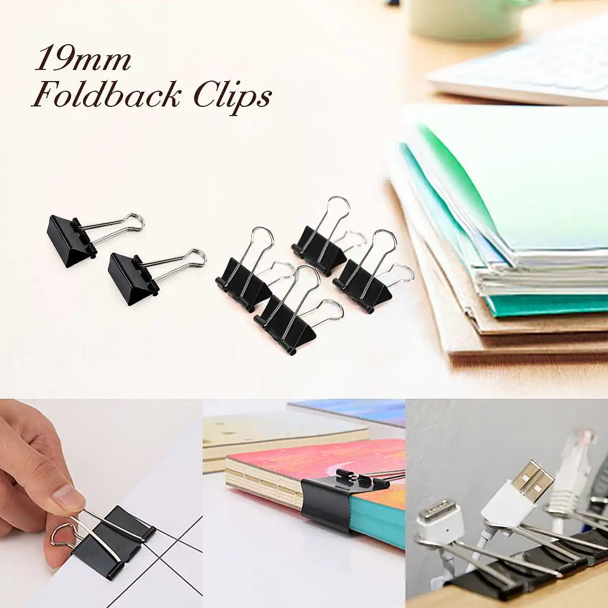 12pcs 19mm Clips Foldback Metal Bulldogs Clips Letters File Papers Tickets Binder Clip Clamps School Stationary Office Supplies
12pcs 19mm Clips Foldback Metal Bulldogs Clips Letters File Papers Tickets Binder Clip Clamps School Stationary Office Supplies