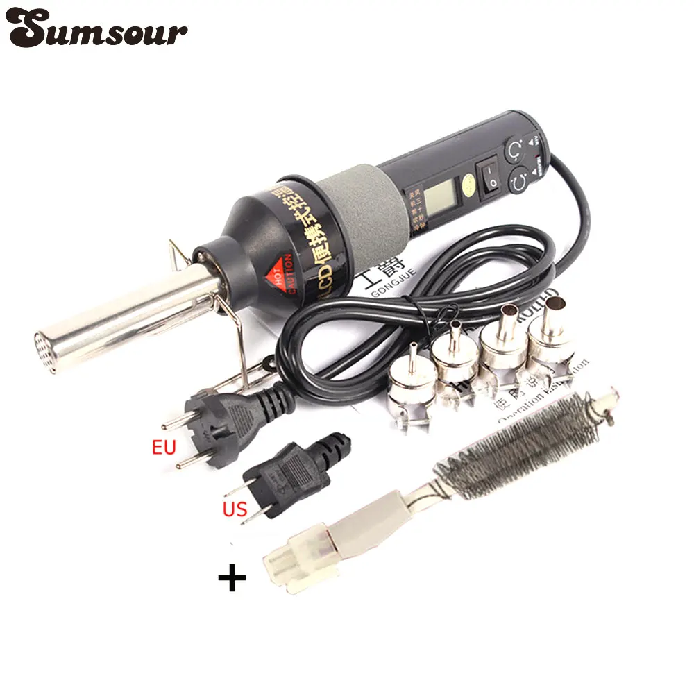 450W LCD Display Temperature Adjustable Soldering Station Hot Air Gun For IC SMD Desoldering Rework With Replacement Heater
450W LCD Display Temperature Adjustable Soldering Station Hot Air Gun For IC SMD Desoldering Rework With Replacement Heater