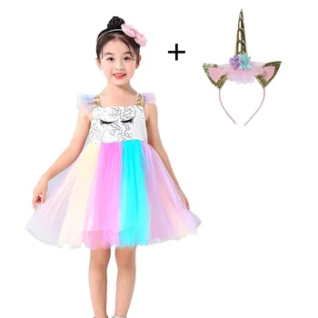Sequin Girl Unicorn Rainbow Princess Baby Unicorn Party Fancy Dress Toddler Summer Dress with headband
Sequin Girl Unicorn Rainbow Princess Baby Unicorn Party Fancy Dress Toddler Summer Dress with headband