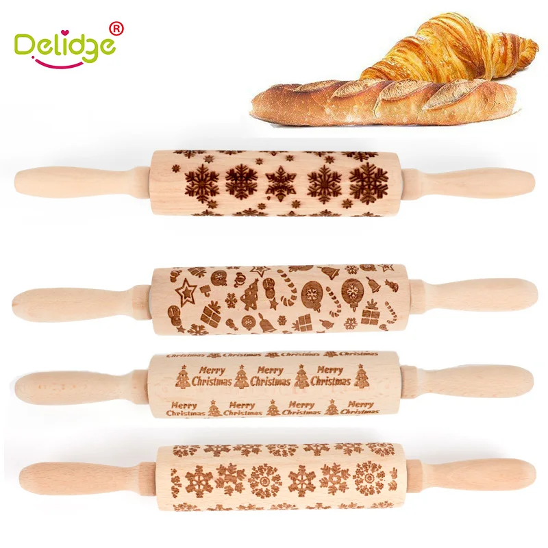Delidge 35cm Christmas Embossing Rolling Pin Baking Cookies Reindeer Snowflake Fondant Cake Dough Engraved Roller Kitchen Tools
Delidge 35cm Christmas Embossing Rolling Pin Baking Cookies Reindeer Snowflake Fondant Cake Dough Engraved Roller Kitchen Tools