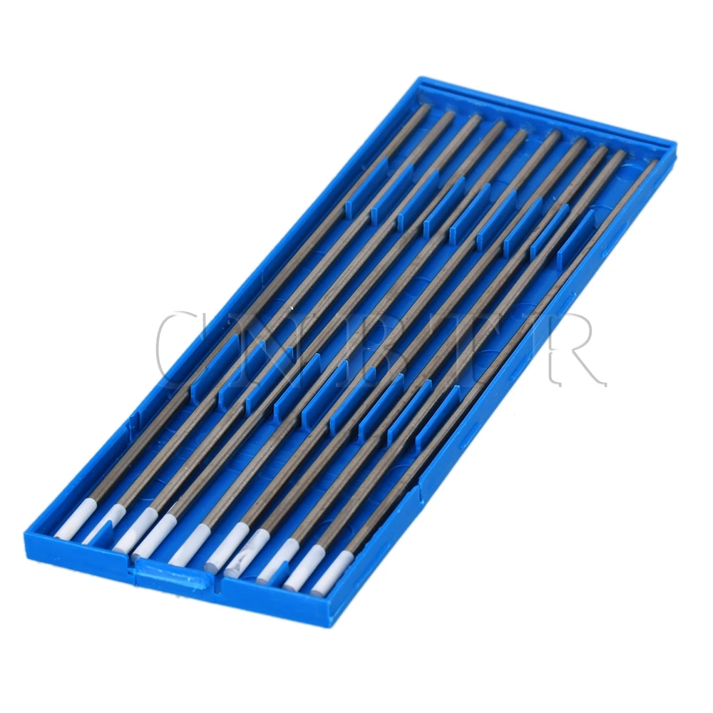 CNBTR 10pcs 0.8% Zirconiated WZ8 White TIG Welding Tungsten Electrode 2.4 x 150mm