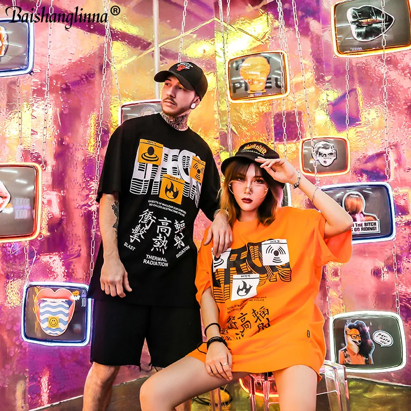 Baishanglinna 2019 Summer Danger signal Printed T Shirts Streetwear Couple Harajuku Casual Short Sleeve Tops Tees Cotton T shirt
Baishanglinna 2019 Summer Danger signal Printed T Shirts Streetwear Couple Harajuku Casual Short Sleeve Tops Tees Cotton T shirt