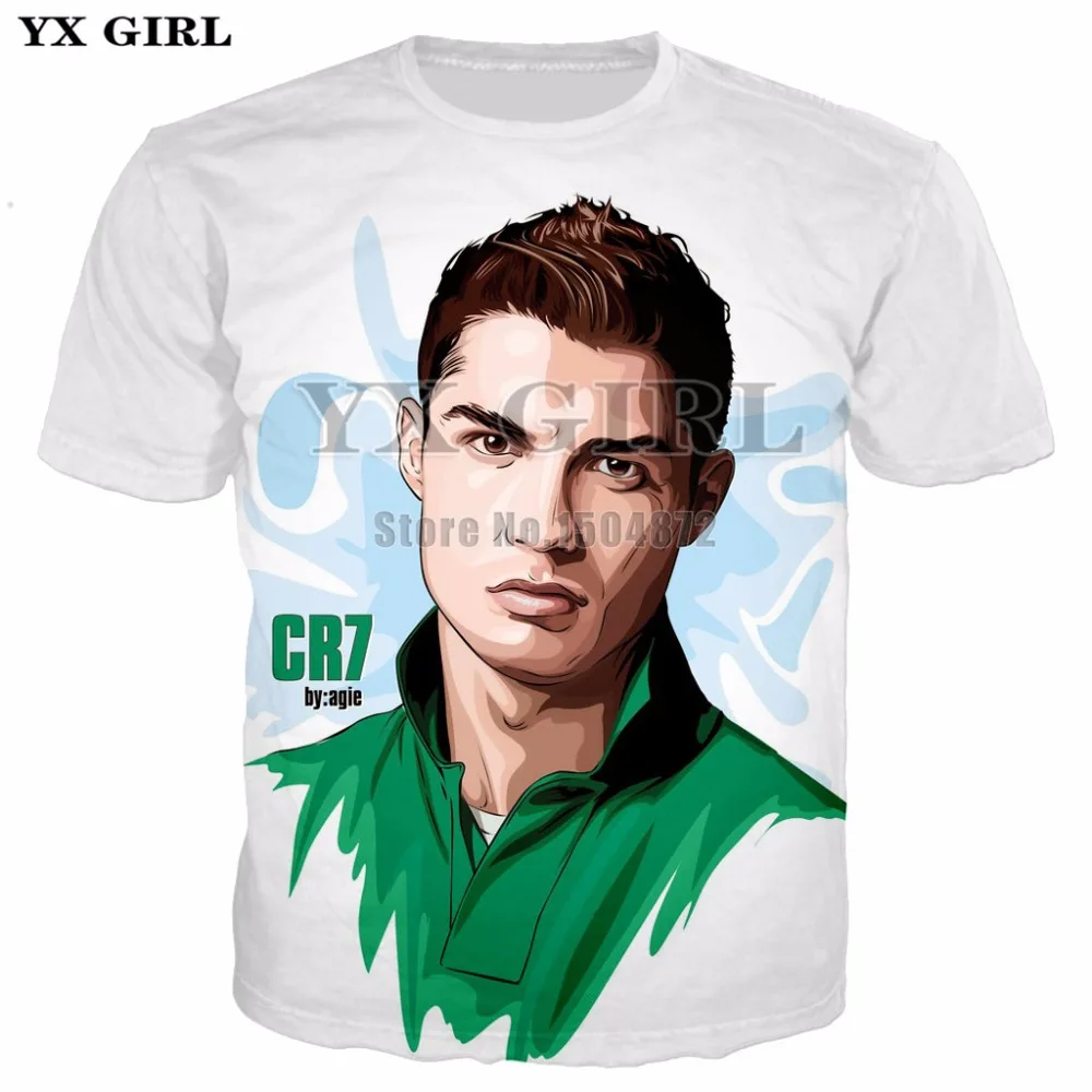 2018 Summer Short Sleeve Character Tees Men/Women Casual T-shirt Cristiano Ronaldo 3d Printed T shirt Fashion Unisex Tops
2018 Summer Short Sleeve Character Tees Men/Women Casual T-shirt Cristiano Ronaldo 3d Printed T shirt Fashion Unisex Tops