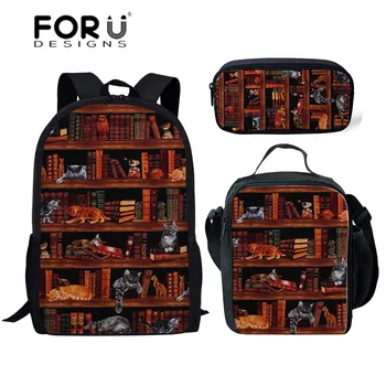 FORUDESIGNS Cute Kitty Printing Backpacks for School Library Books Pattern School Bags Kids 3pcs/set Large Book Bag Satchel 2019
FORUDESIGNS Cute Kitty Printing Backpacks for School Library Books Pattern School Bags Kids 3pcs/set Large Book Bag Satchel 2019