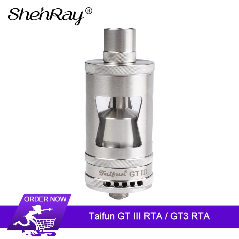Shenray Taifun GT3 RTA Tank Atomizer GT III Single Coil 6ml Max Juice Capacity top filling Bottom Airflow Adjustable E Cigarette
Shenray Taifun GT3 RTA Tank Atomizer GT III Single Coil 6ml Max Juice Capacity top filling Bottom Airflow Adjustable E Cigarette