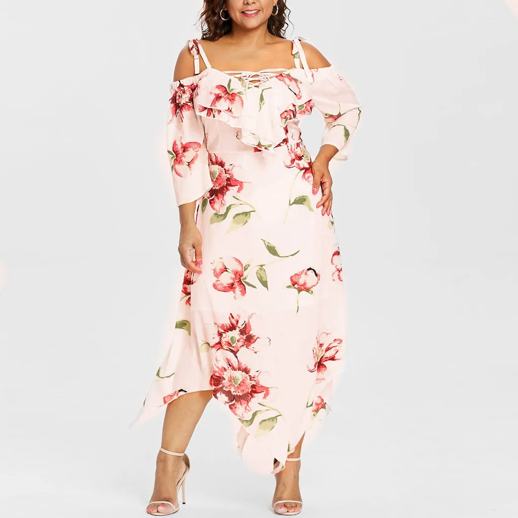 Off Shoulder women casual dress plus size Lace Up women's dresses Maxi Flowing Floral Print summer clothes for women sukienka
Off Shoulder women casual dress plus size Lace Up women's dresses Maxi Flowing Floral Print summer clothes for women sukienka