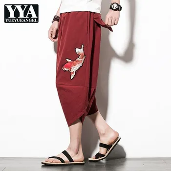 Fish Embroidery Mens Loose Harem Pants Summer Beach Cotton Linen Drop Crotch Wide Leg Pants Baggy Hip Hop Trousers Plus Size 5XL
Fish Embroidery Mens Loose Harem Pants Summer Beach Cotton Linen Drop Crotch Wide Leg Pants Baggy Hip Hop Trousers Plus Size 5XL