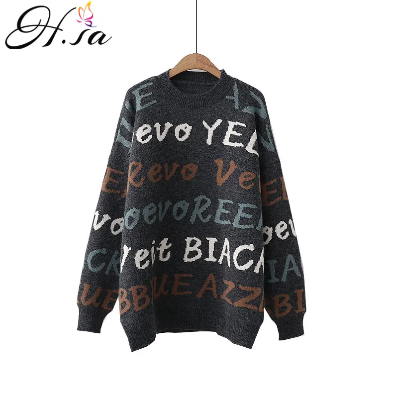 HSA 2018 Women Long Sweater Pulloversa Oneck Casual Letters Printed Knit Jumpers Harajuku Sweater Pull Femme Thick Warm Sweaters
HSA 2018 Women Long Sweater Pulloversa Oneck Casual Letters Printed Knit Jumpers Harajuku Sweater Pull Femme Thick Warm Sweaters
