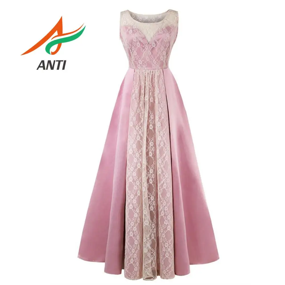 ANTI Pink Priincess Long Evening Dresses With Sleeveless Woman O-Neck Vintage Satin Vestido De Festa Longo Robe De Soiree LM285
ANTI Pink Priincess Long Evening Dresses With Sleeveless Woman O-Neck Vintage Satin Vestido De Festa Longo Robe De Soiree LM285