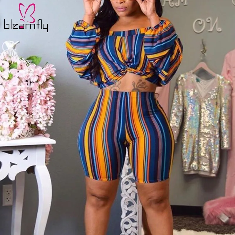 Colorful Stripes Two Piece Matching Sets Women Full Sleeve Obblique Shoulder Ruched Crop Top And Biker Shorts Sexy Club Outfits
Colorful Stripes Two Piece Matching Sets Women Full Sleeve Obblique Shoulder Ruched Crop Top And Biker Shorts Sexy Club Outfits
