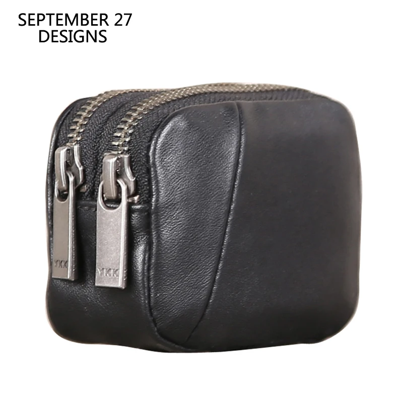 Coin Purses Genuine Leather Fashion Double Zipper Mini Coin Pouch 100% Cowhide Leather Men Women Small Wallets Money Change Bag
Coin Purses Genuine Leather Fashion Double Zipper Mini Coin Pouch 100% Cowhide Leather Men Women Small Wallets Money Change Bag