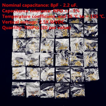 XNWY 35 Values 8pF~2.2uF DIP Multilayer Ceramic Capacitors Assortment Kit 700Pcs Multilayer ceramic capacitor
XNWY 35 Values 8pF~2.2uF DIP Multilayer Ceramic Capacitors Assortment Kit 700Pcs Multilayer ceramic capacitor