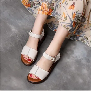 Women Sandals 2019 Summer Genuine Leather Flat Heels sandals Platform shoes ladies Fashion Wedges Casual Shoe Handmade Sandals
Women Sandals 2019 Summer Genuine Leather Flat Heels sandals Platform shoes ladies Fashion Wedges Casual Shoe Handmade Sandals
