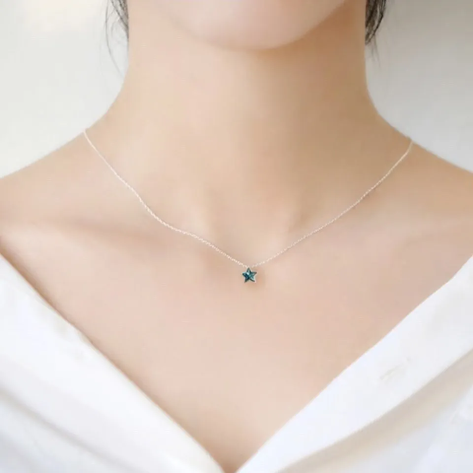 Personalized Bijoux 925 Sterling Silver Blue Star Crystal Choker Necklaces For Women Fashion Statement Jewelry Kolye Collares
Personalized Bijoux 925 Sterling Silver Blue Star Crystal Choker Necklaces For Women Fashion Statement Jewelry Kolye Collares