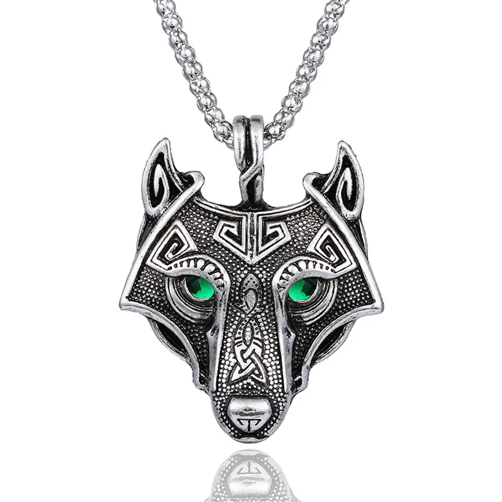 Norse Vikings Pendant Necklace Norse Wolf Head Necklace Original Animal Jewelry Green Eye Wolf Head Hange Drop Shipping
Norse Vikings Pendant Necklace Norse Wolf Head Necklace Original Animal Jewelry Green Eye Wolf Head Hange Drop Shipping
