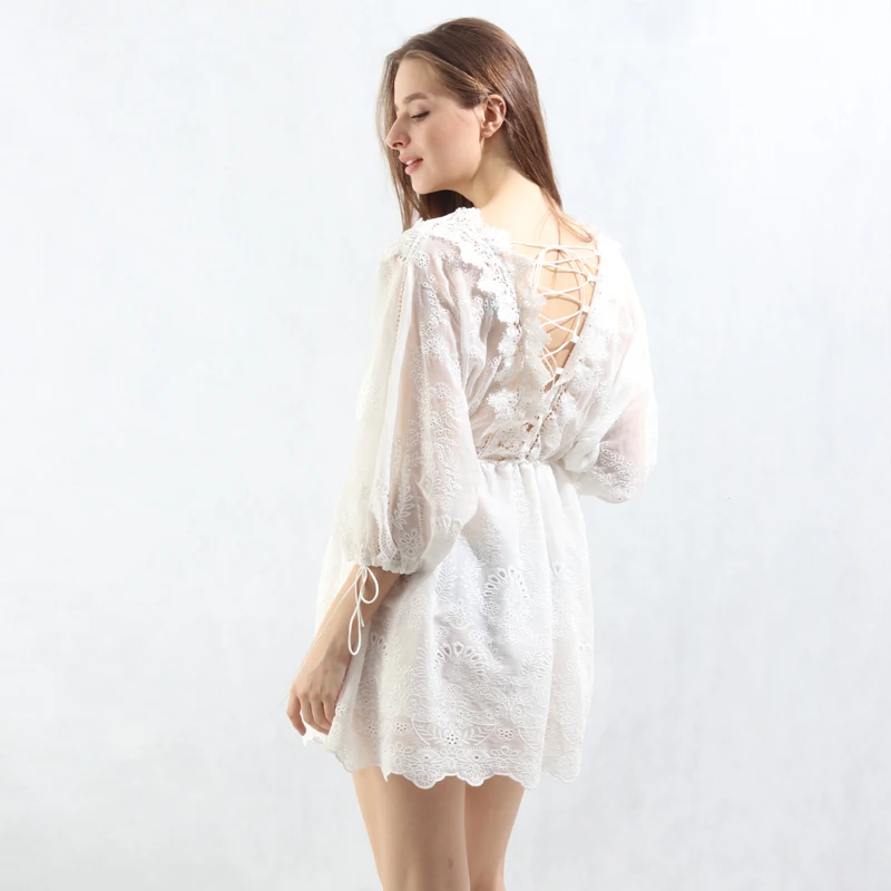 High Quality Summer Dresses Hollow Out Women Halter Elastic Waist Floral Crochet Sexy embroidery Lace Dress Beach dress
High Quality Summer Dresses Hollow Out Women Halter Elastic Waist Floral Crochet Sexy embroidery Lace Dress Beach dress