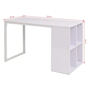 Writing Desk White Modern 4 Storage Compartments Easy to Assemble and Clean With a Damp Cloth Melamine Decorative Surface
Writing Desk White Modern 4 Storage Compartments Easy to Assemble and Clean With a Damp Cloth Melamine Decorative Surface