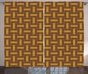 Kente Pattern Curtains Vintage National Pattern Triangles and Diamond Line Motifs Living Room Bedroom Window Drapes Brown Earth
Kente Pattern Curtains Vintage National Pattern Triangles and Diamond Line Motifs Living Room Bedroom Window Drapes Brown Earth