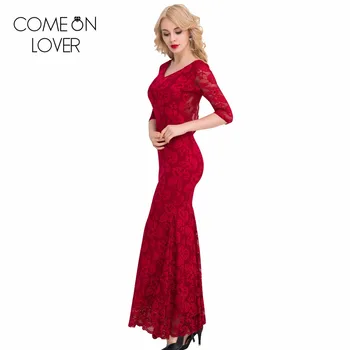 Comeonlover Wine red/blue halter sexy maxi lace dress half sleeve autumn style women robe elegant v neck dress floral VL1057
Comeonlover Wine red/blue halter sexy maxi lace dress half sleeve autumn style women robe elegant v neck dress floral VL1057