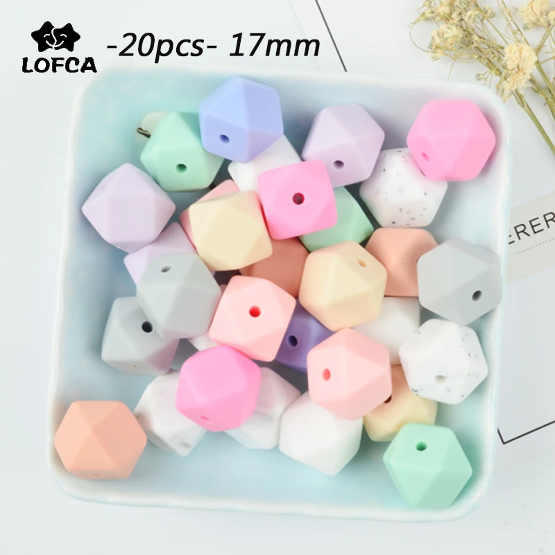 LOFCA Wholesale 20pcs Silicone Hexagon Beads 17mm BPA Free Baby Teether Chew Beads Baby Toy DIY Pacifier Chain Necklace Making
LOFCA Wholesale 20pcs Silicone Hexagon Beads 17mm BPA Free Baby Teether Chew Beads Baby Toy DIY Pacifier Chain Necklace Making