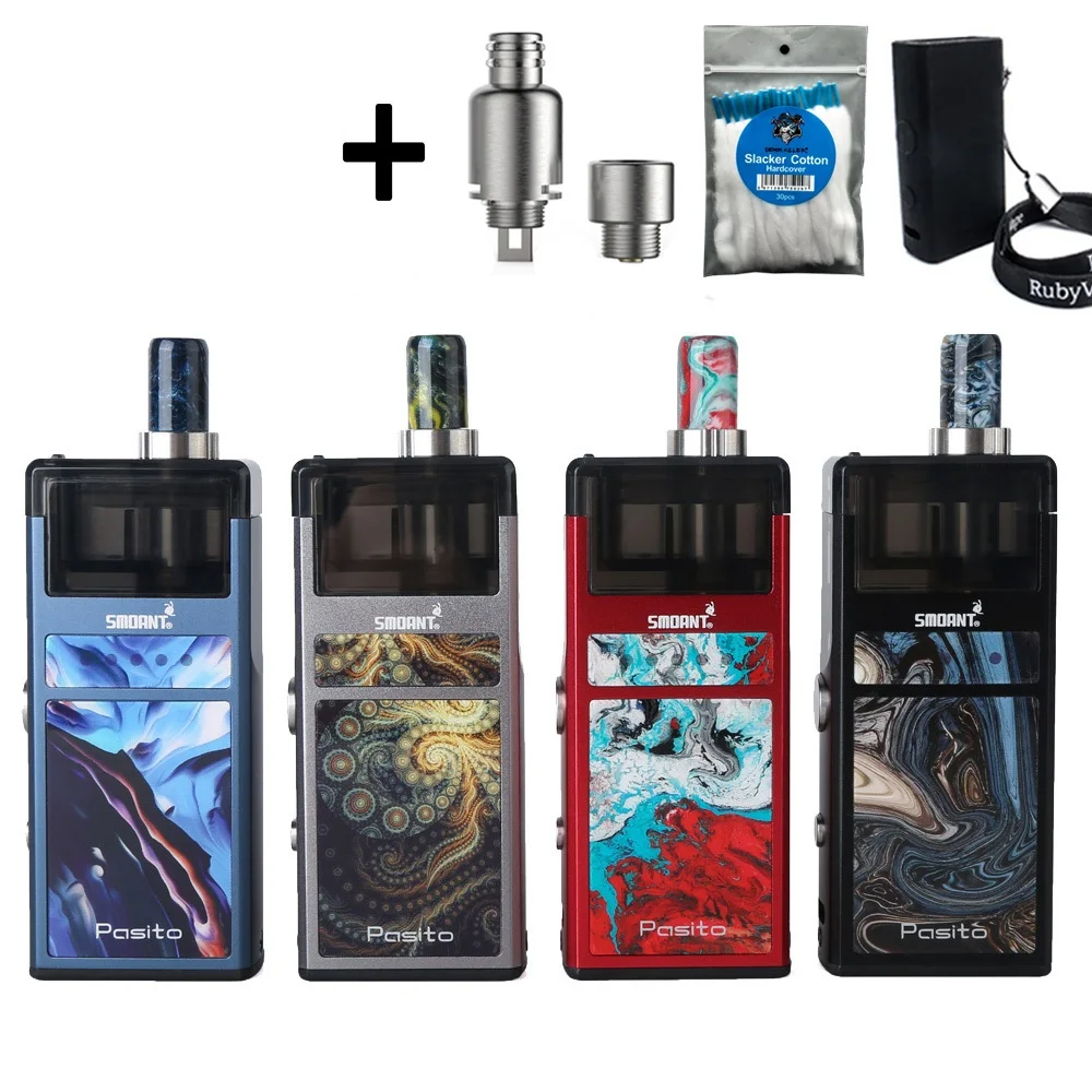 Electronic Cigarette Smoant Pasito Kit Built-in 1100mah Battery MTL & DTL 10-25W with RBA Coil and Gift Cotton and Silicone Case
Electronic Cigarette Smoant Pasito Kit Built-in 1100mah Battery MTL & DTL 10-25W with RBA Coil and Gift Cotton and Silicone Case