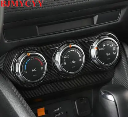 BJMYCYY Automobile air conditioning panel knob ABS carbon fiber texture decoration frame for mazda cx-3 | Автомобили и мотоциклы