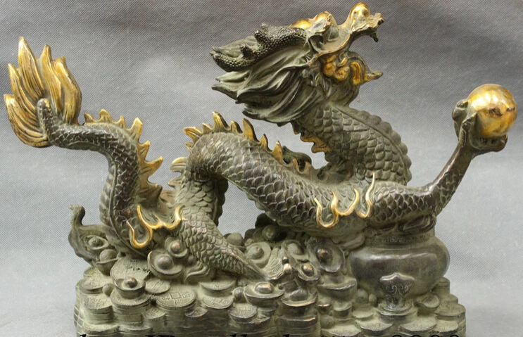 JP S0608 16" FengShui Chinese Bronze Gilt Wealth Bowl Year Zodiac Coin Dragon Statue
JP S0608 16" FengShui Chinese Bronze Gilt Wealth Bowl Year Zodiac Coin Dragon Statue